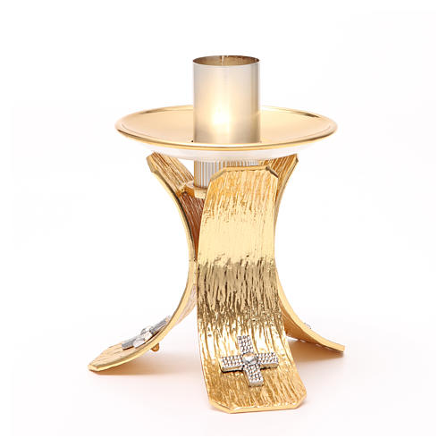 Altar candle holder with cross 2
