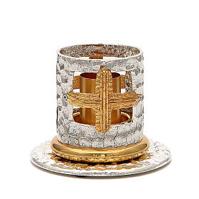 Altar candle holder with golden crosses