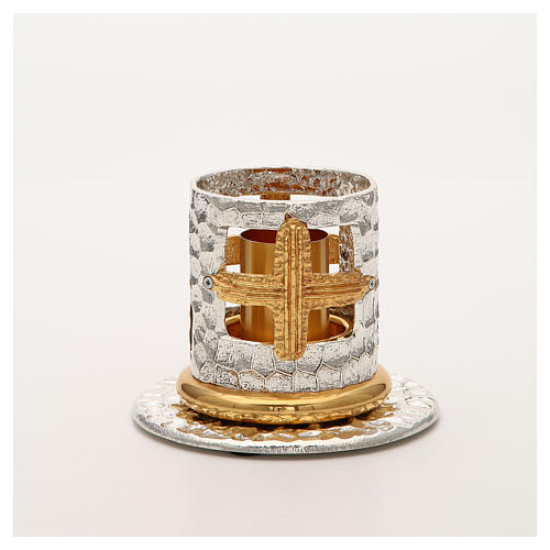 Altar candle holder with golden crosses 4
