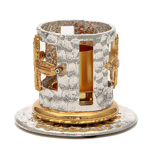Altar candle holder with golden crosses 3