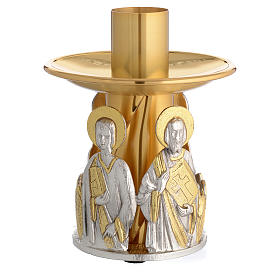 Castiçal bronze dourado 4 evangelistas