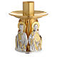 Castiçal bronze dourado 4 evangelistas s2