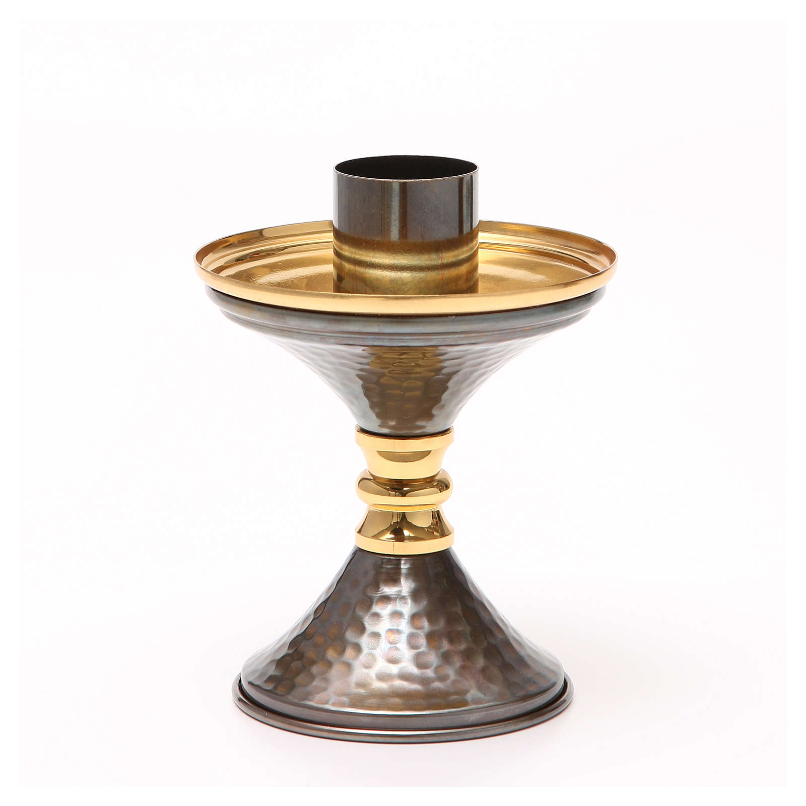 Candlestick, hammered brass online sales on HOLYART.co.uk