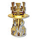 Lampe d'autel, bronze doré 4 évangiles s1