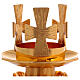Castiçal de mesa bronze dourado decorado cruzes s2