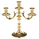 3 branch candle holder Empire style brass s1