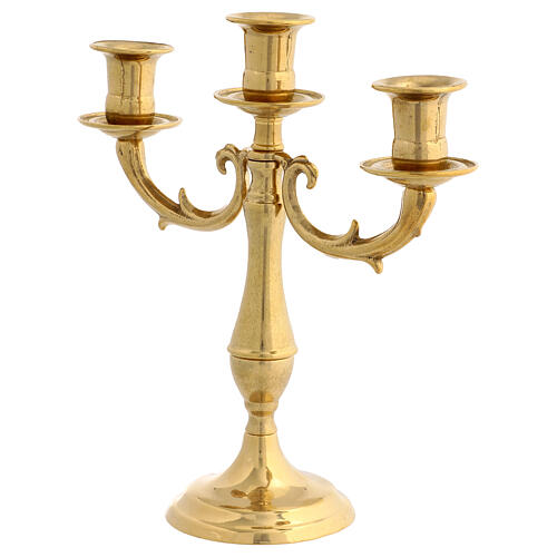 Candelabro 3 fiamme ottone 2