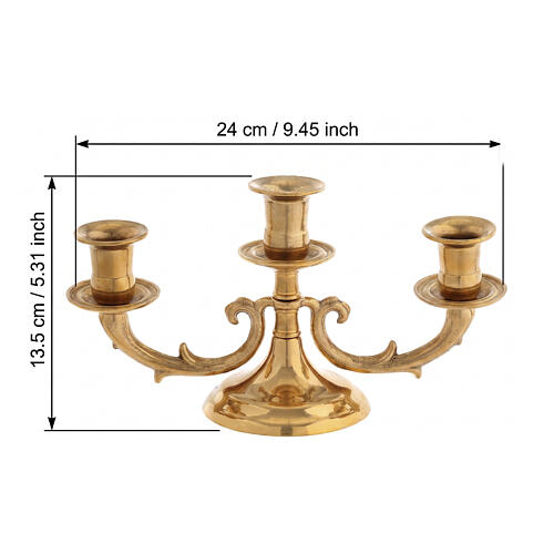 3 branches candelabrum in brass 3