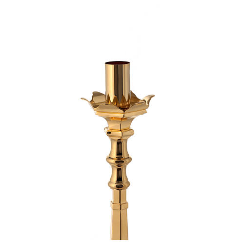 Baroque candlestick, golden brass 3