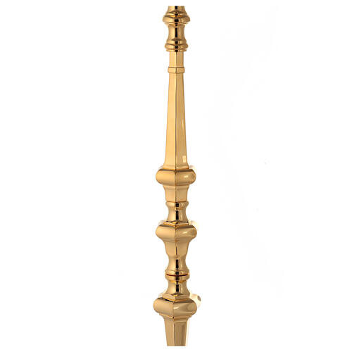 Baroque candlestick, golden brass 7
