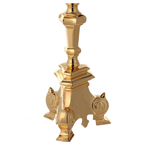 Baroque candlestick, golden brass 8