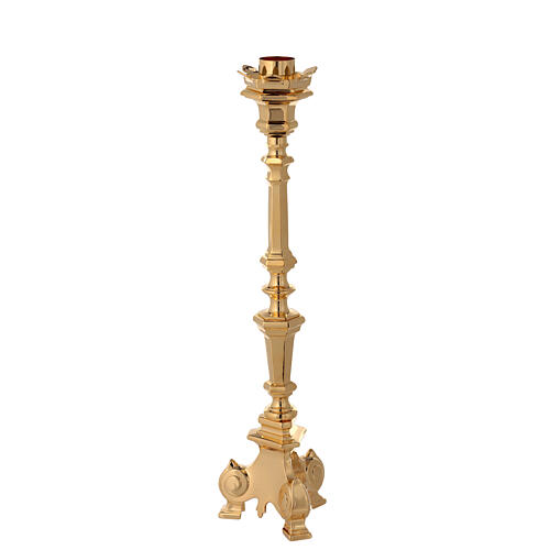 Baroque candlestick, golden brass 4