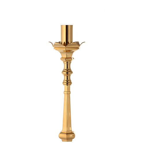 Baroque candlestick, golden brass 5