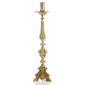 Baroque candlestick, brass 60 cm
