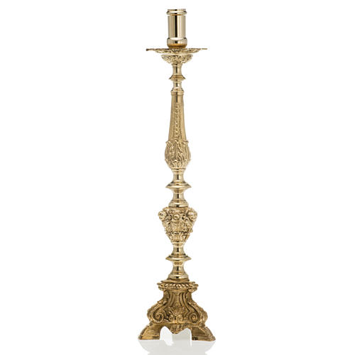 Baroque candlestick, brass 60 cm 1
