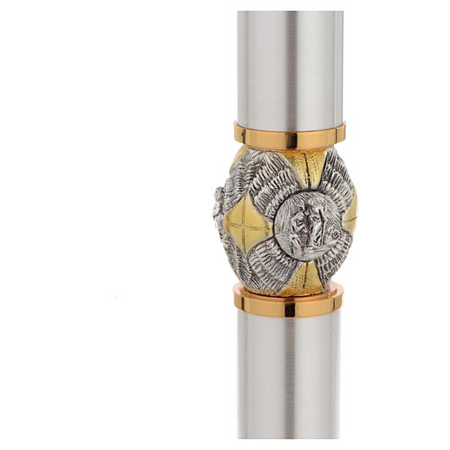 Armleuchter silbrige Messing mit Knoten 5