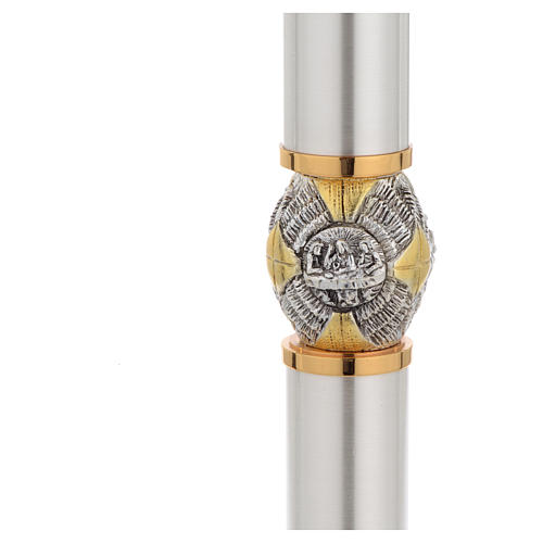 Candelero latón plateado con nudo cincelado 4