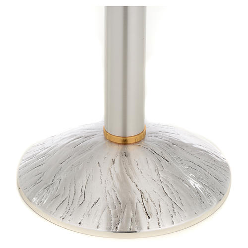 Candeliere ottone argentato con nodo cesellato 3