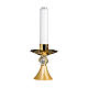 Candelabro latón dorado nudo espigas s1