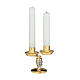 Candelabro dos llamas latón cincelado bicolor s1
