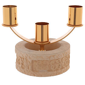 Candelabros: Candelabro 3 chamas cerâmica areia de quartzo