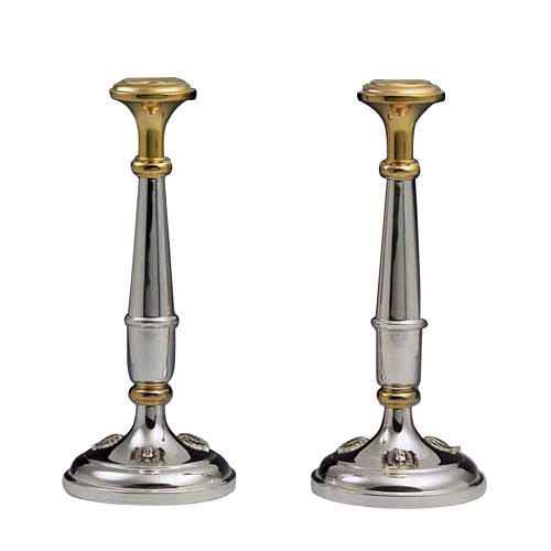 Couple de chandeliers argent 800 doré 1