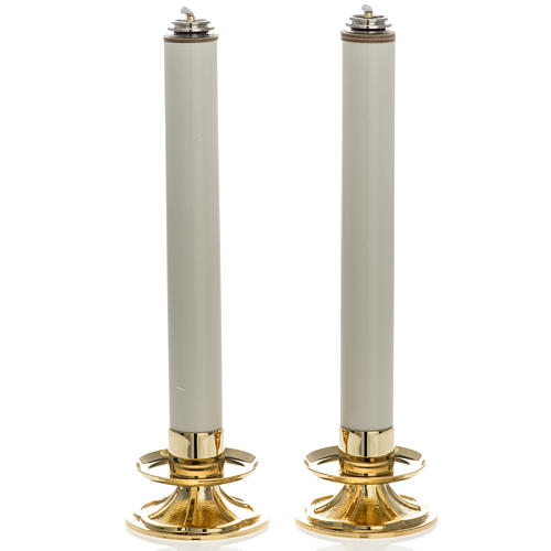 Kerzenständer Paar mit unechten Kerzen 1