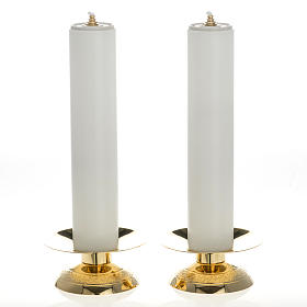Candle holders and fake candles, two piece set