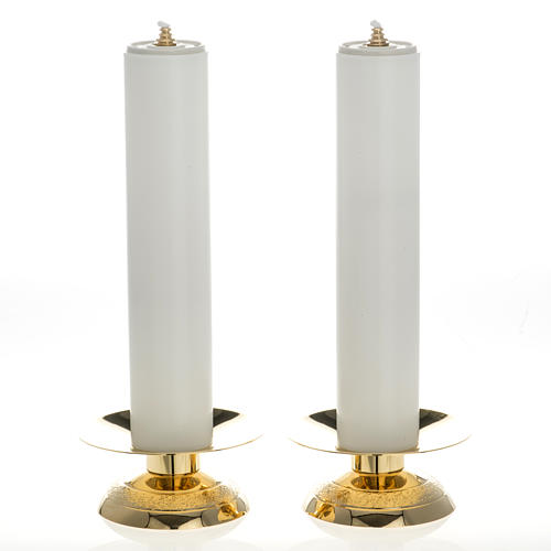 Chandeliers d'autel et bougies en pvc 2 pcs 1