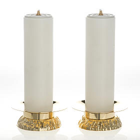 Candle set, 2 pcs, with fake candles, and candle holders
