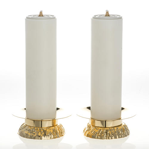 Candle set, 2 pcs, with fake candles, and candle holders 1