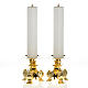 Pair of candle holders in brass with liquid candle, 15 cm s1