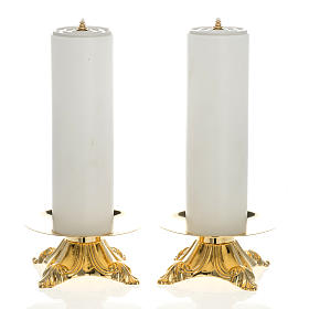 Candle holders with fake candles, 2 pieces