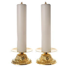 Candle holders with fake candles, 2pcs