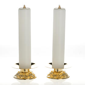 Candelabros con base decorada  velas falsas