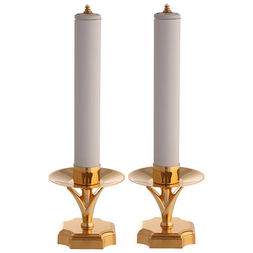 10 Candele A Punta In Metallo Dorato - 29 Cm - Decorazione Da Tavolo Elegante - Durata 6 Ore