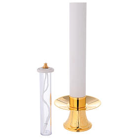 Duo de chandeliers d'autel et bougies cire liquide