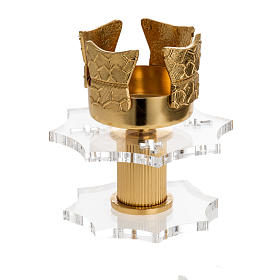 Traditional candlestick or for Blessed Sacrament, brass and plex