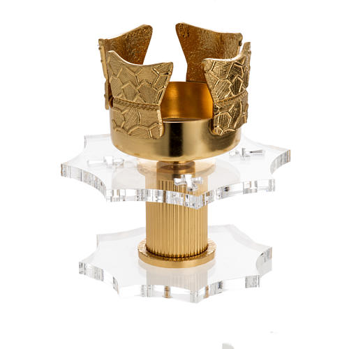 Traditional candlestick or for Blessed Sacrament, brass and plex 1