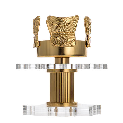 Traditional candlestick or for Blessed Sacrament, brass and plex 5