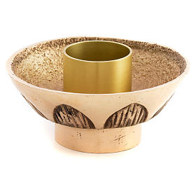 Altar candle holder in cast brass, Molina
