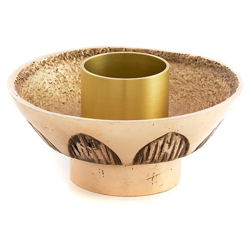 Altar candle holder in cast brass, Molina 1
