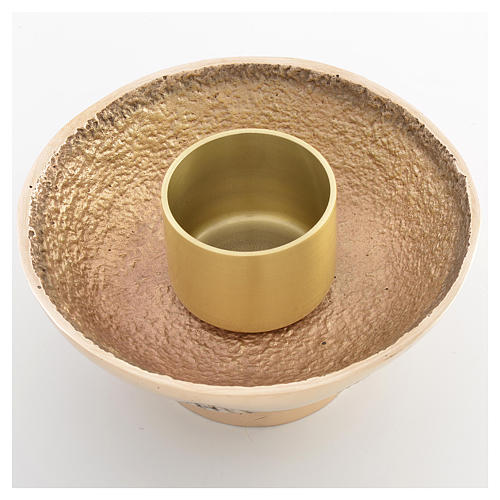 Altar candle holder in cast brass, Molina 3