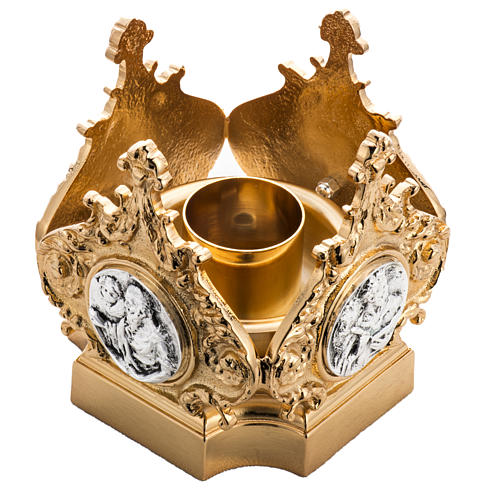 Laiton Dore Massif Clochette Liturgique Holyart 4 Tons - Laiton Doré Décorations Florales Cloche Musicale