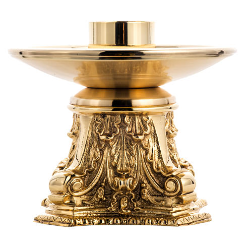Candlestick made of cast brass, gold plated 2