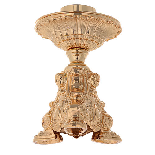 Baroque candlestick in gold plated cast brass 2