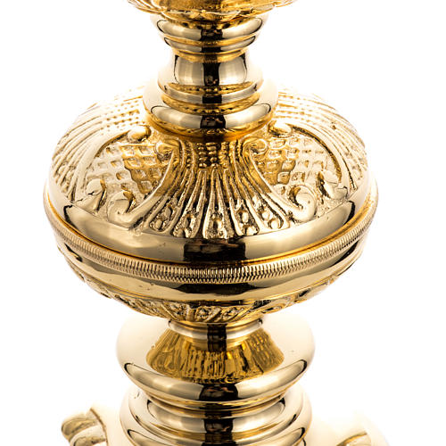 Baroque candlestick in gold-plated cast brass 2