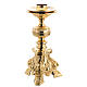 Baroque candlestick in gold-plated cast brass s1