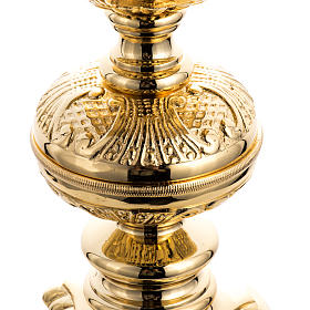 Baroque candlestick in gold-plated cast brass