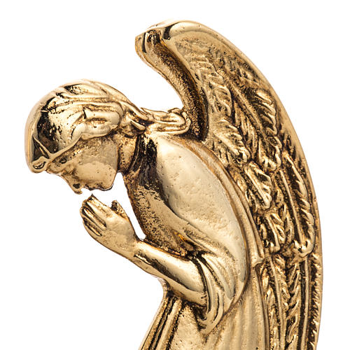 Candlestick in cast brass with praying angels 5